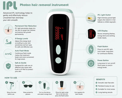 Portable IPL Hair Removal Device