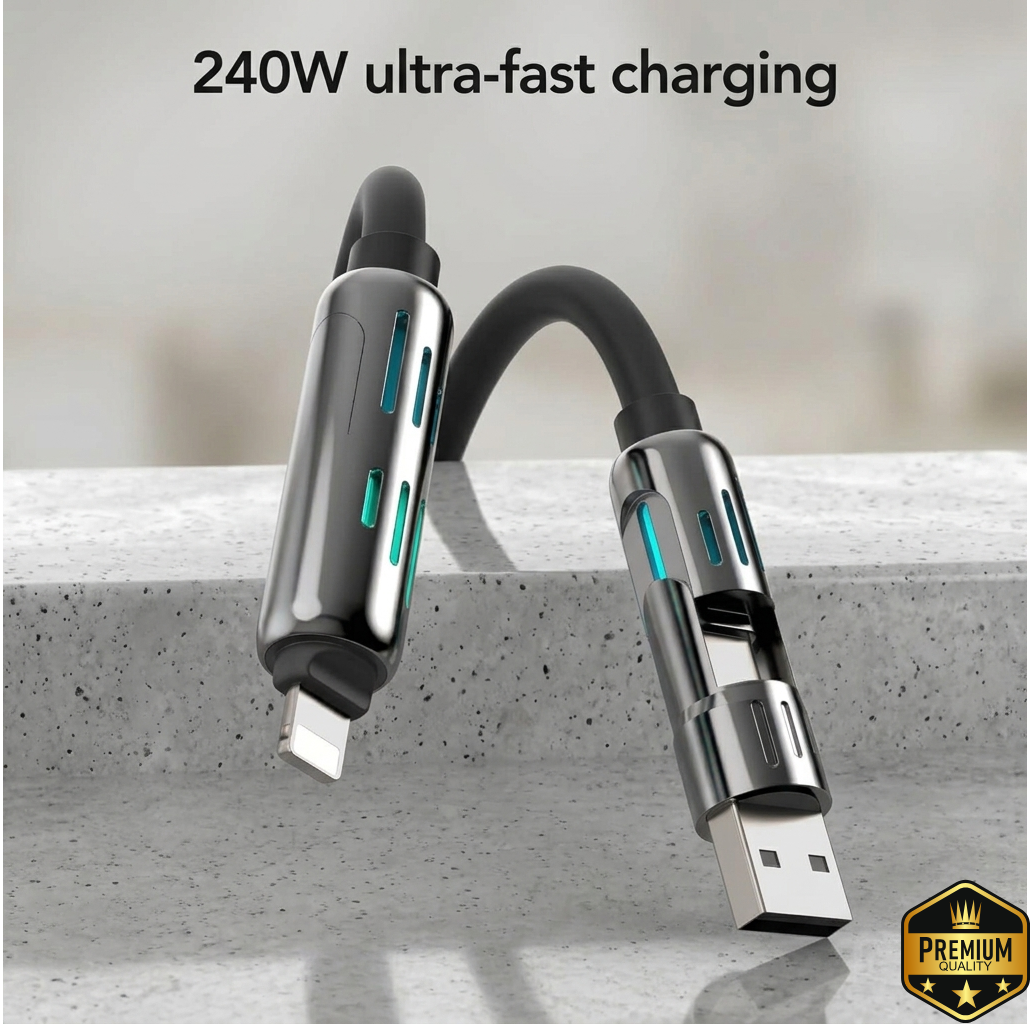 4-in-1 USB Fast Charging Cable - 240W